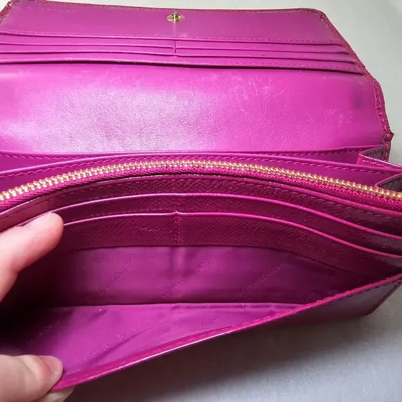 Burberry Patent Leather Heritage Grain Penrose Continental Wallet Pink - Picture 12 of 16